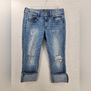 American Eagle Outfitters Stretch Denim Artist Crop Jeans Women's Size 6